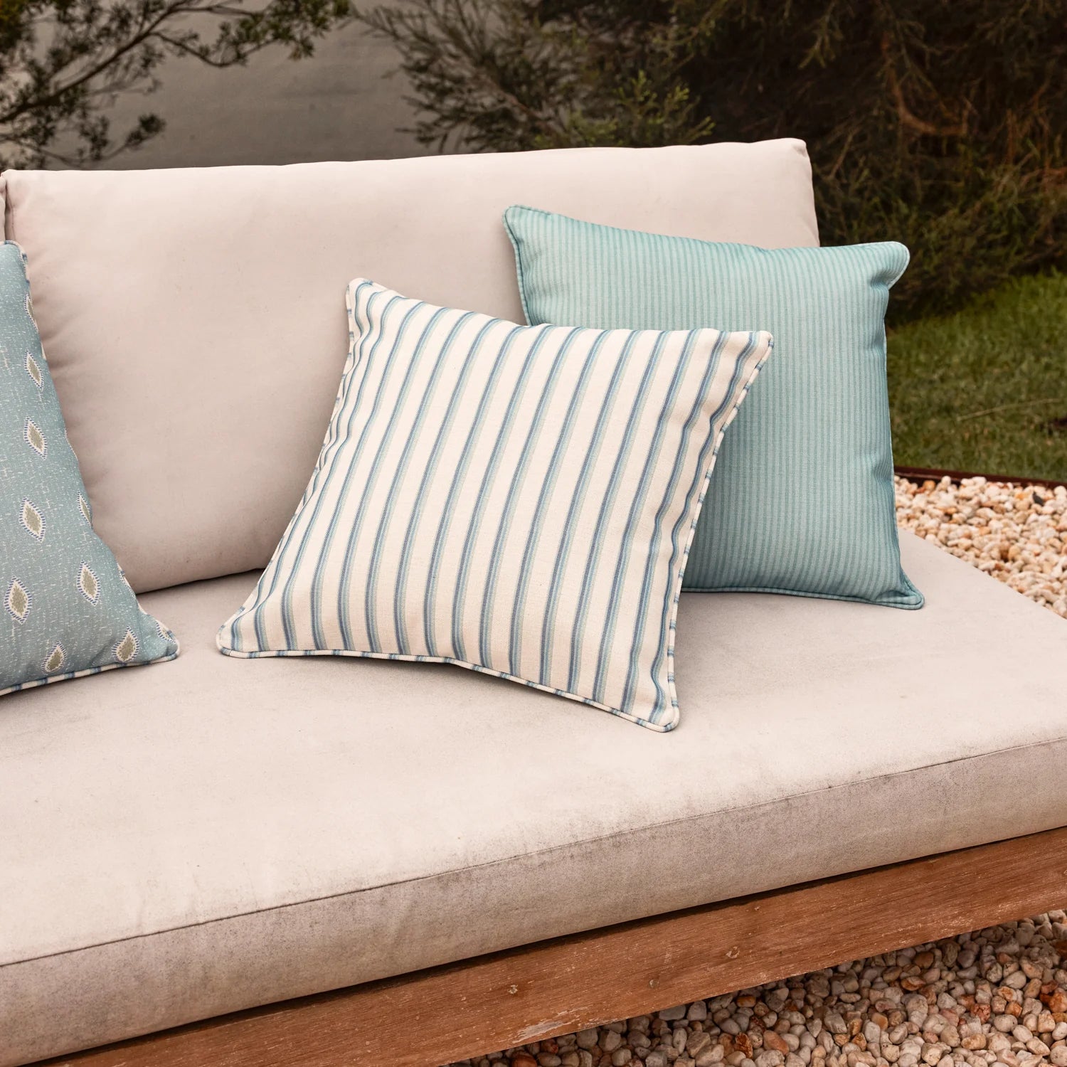 Asher Ocean Blue Reversible Outdoor Cushion
