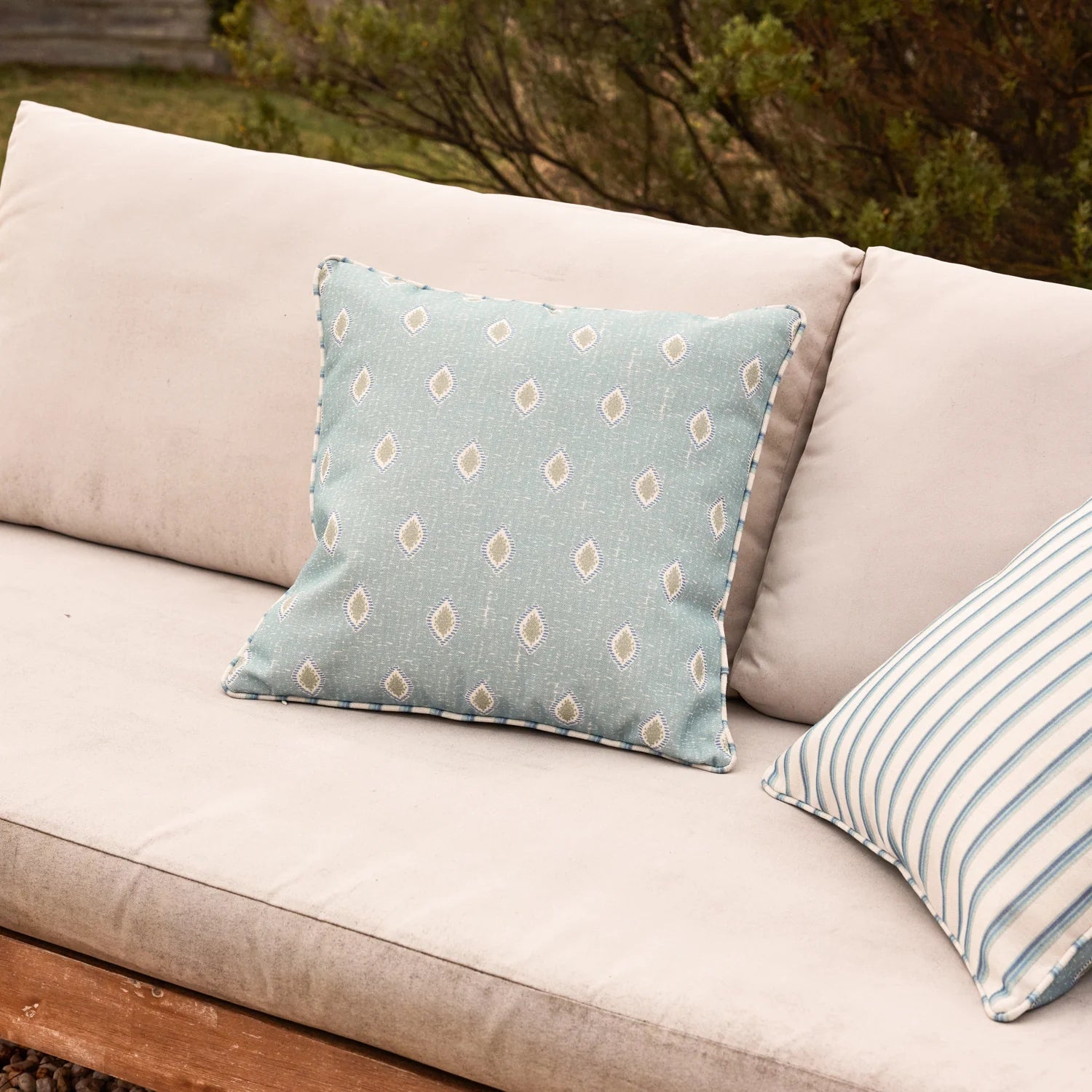 Asher Ocean Blue Reversible Outdoor Cushion