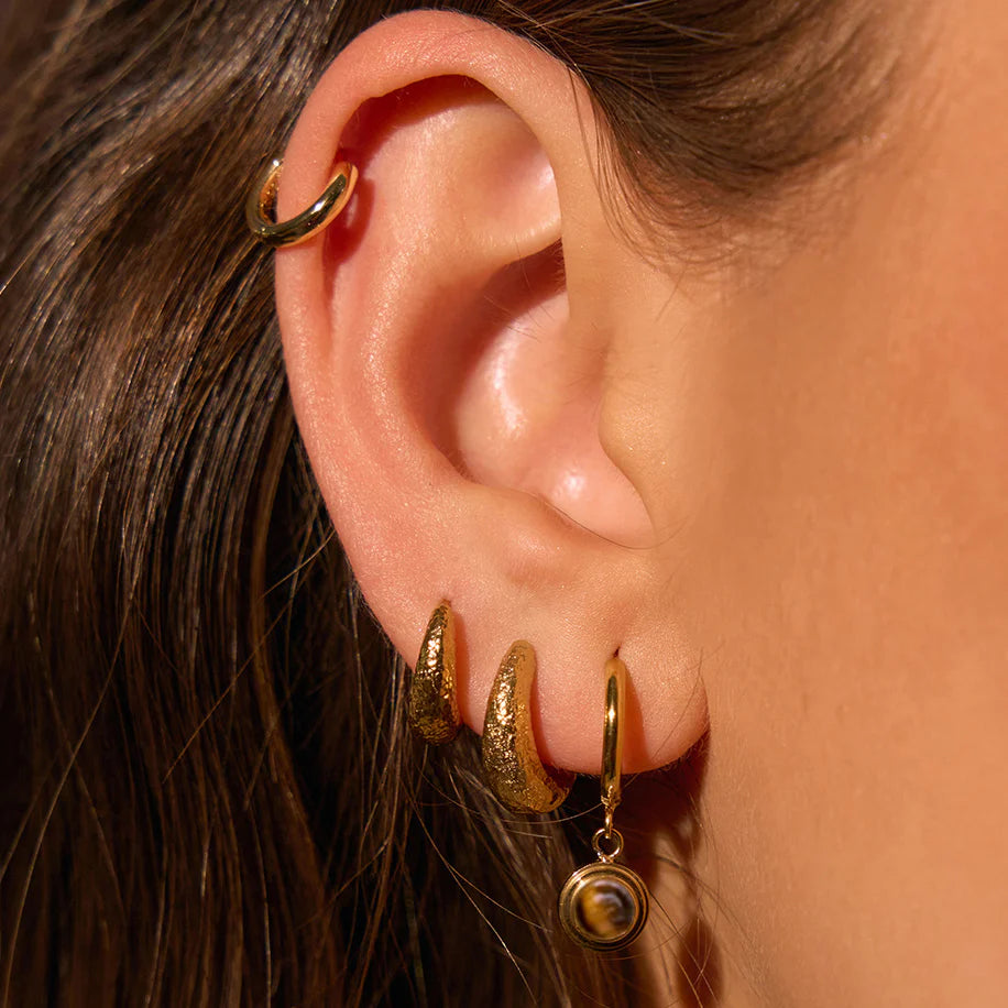 Asher Tiger's Eye Earrings | Gold