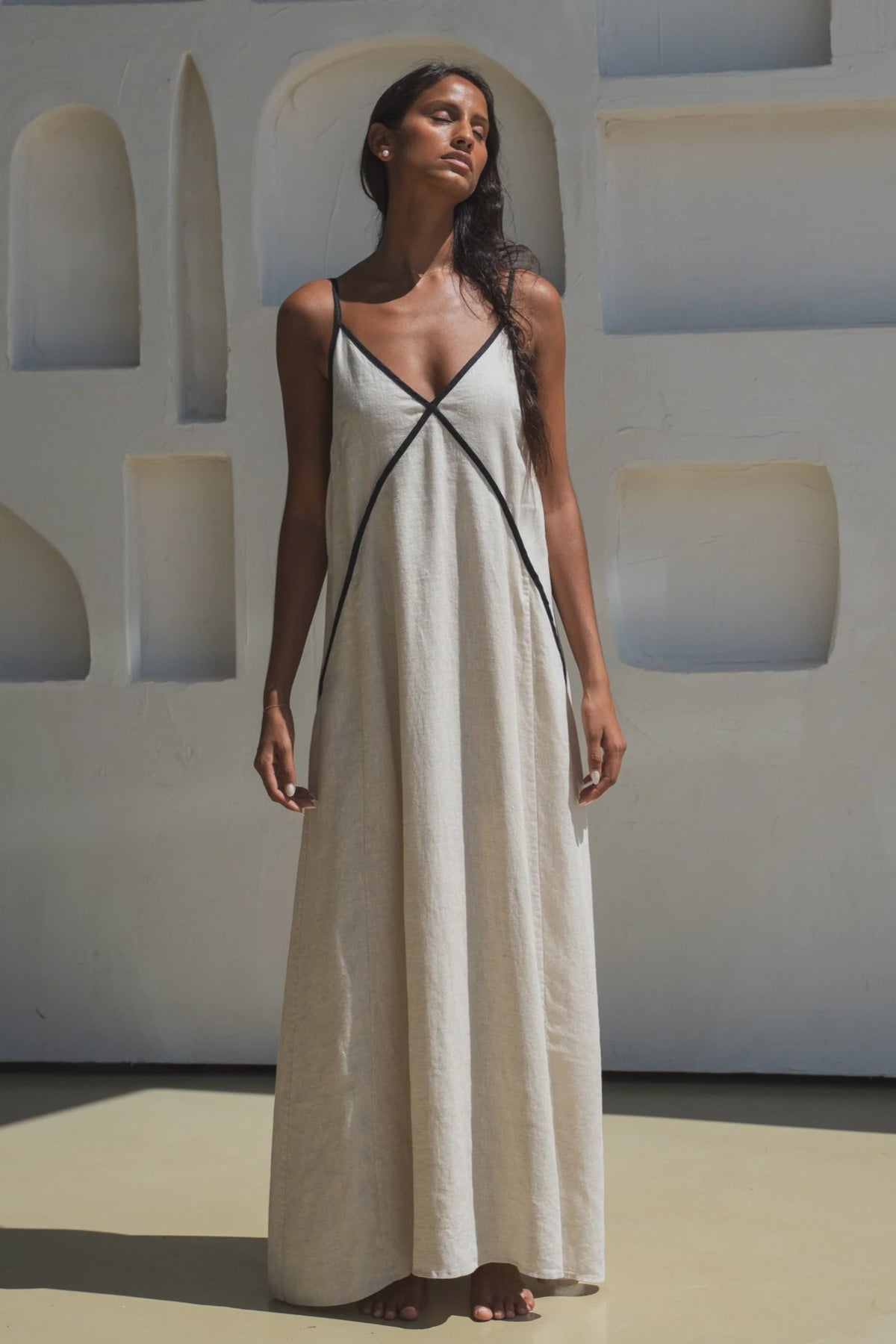 Azalea Linen Dress | Oatmeal