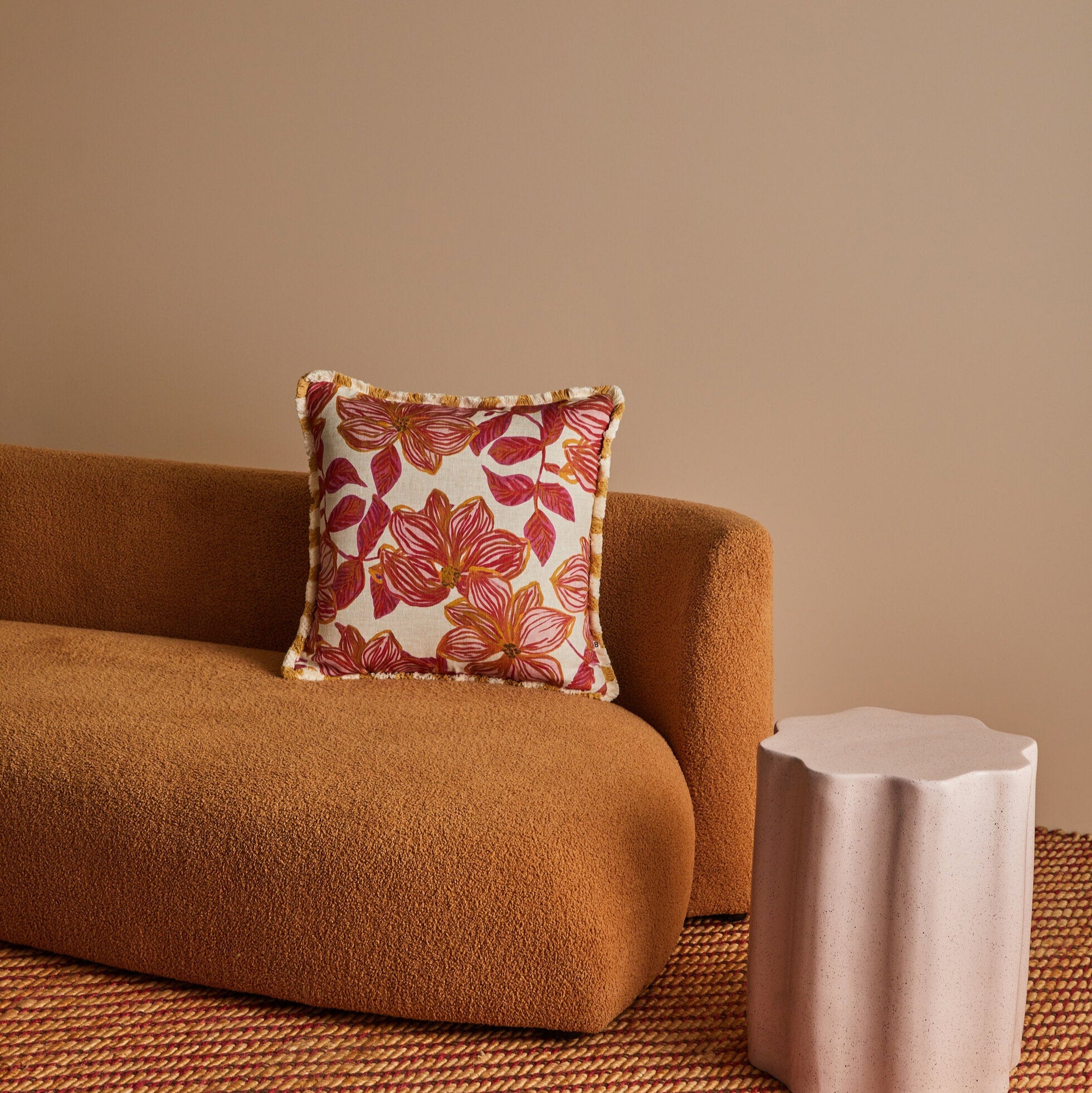 Azalea Pink Linen Cushion