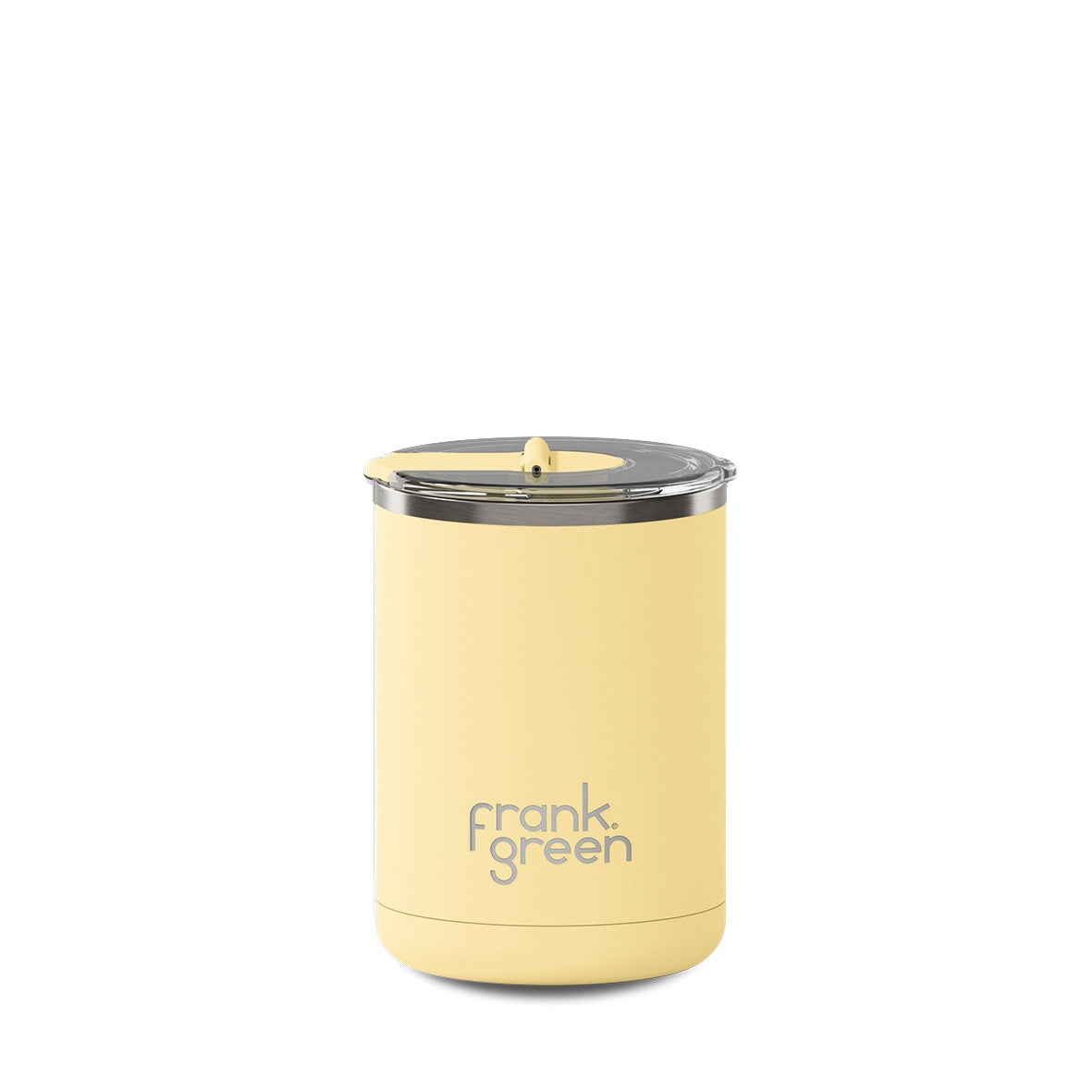 Ceramic Coffee Cup with Hinged Lid | 12oz | Buttermilk