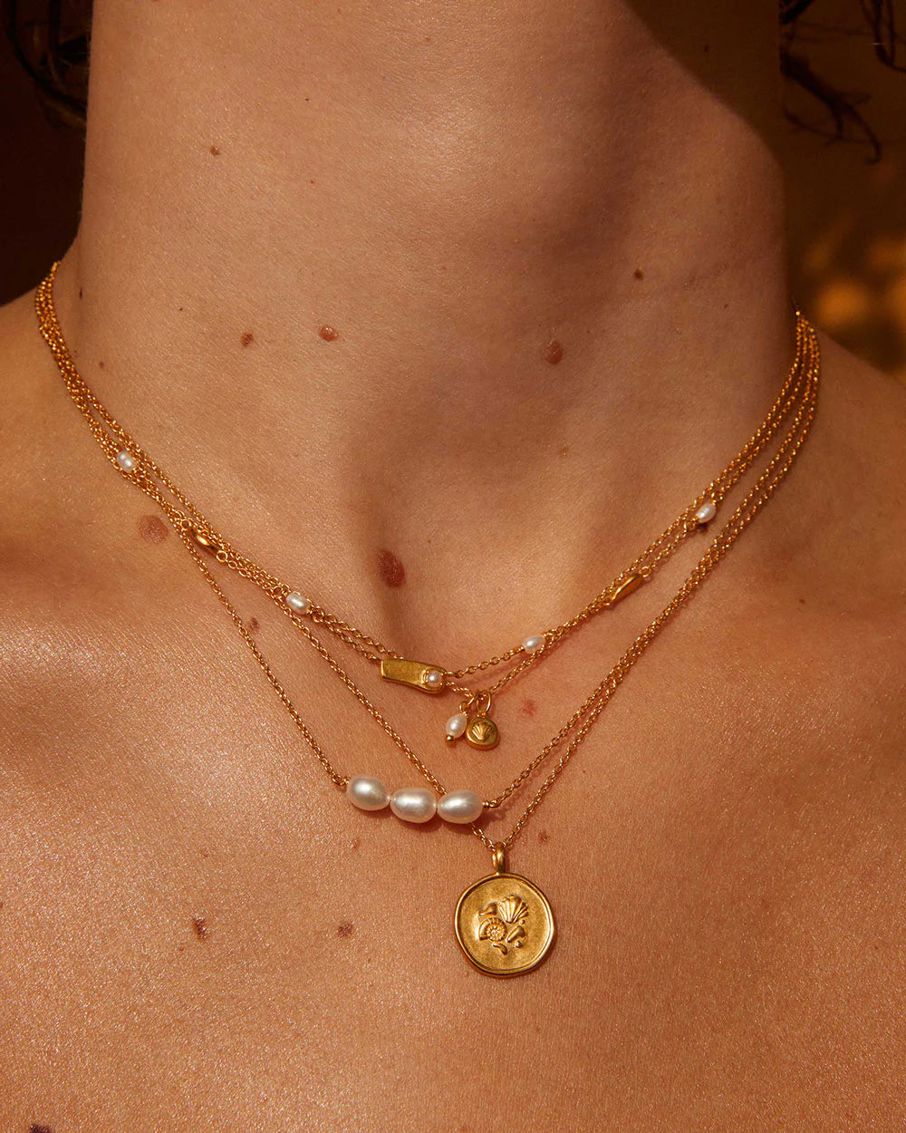 Memoir Pearl Necklace | Gold