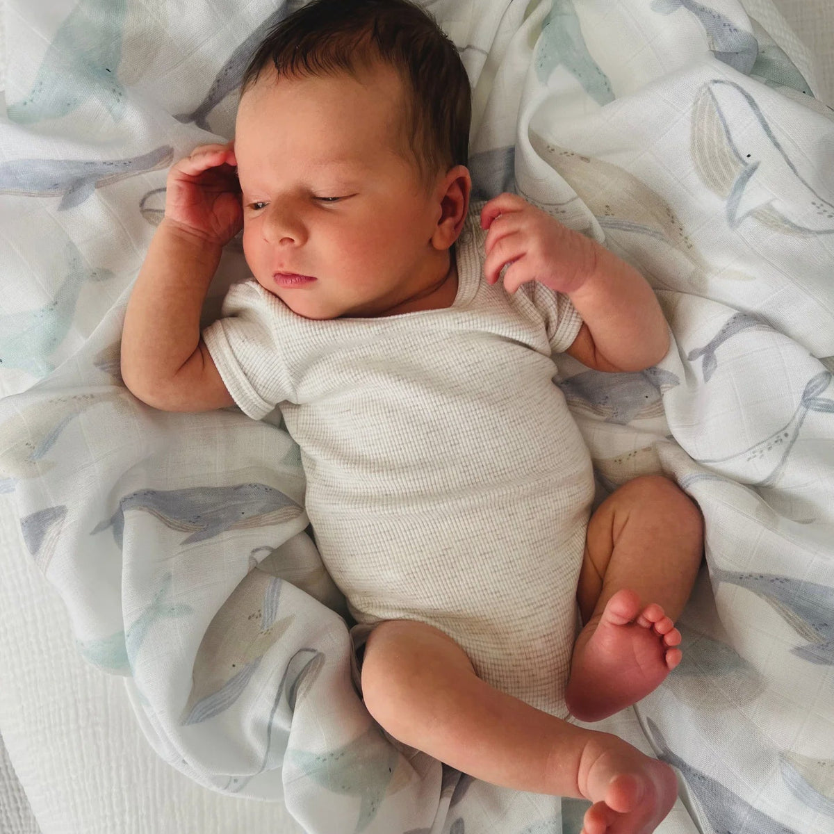 Bamboo Muslin Wrap Whales