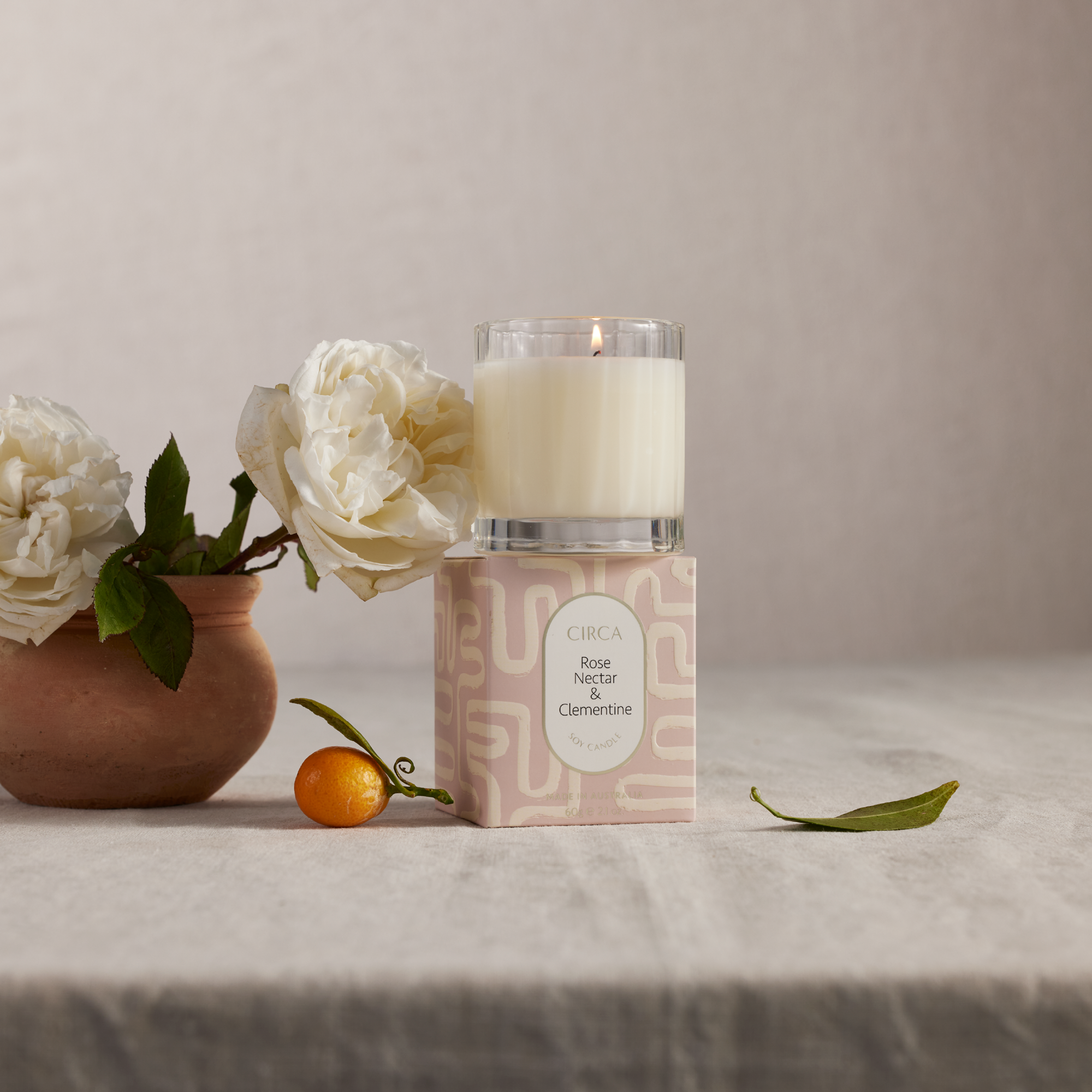 Rose Nectar &amp; Clementine 60g Candle