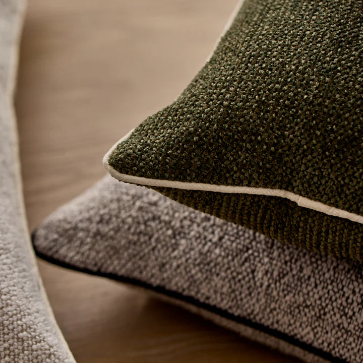 Casey Dark Green Textured Cushion 40x60cm lifestyle image