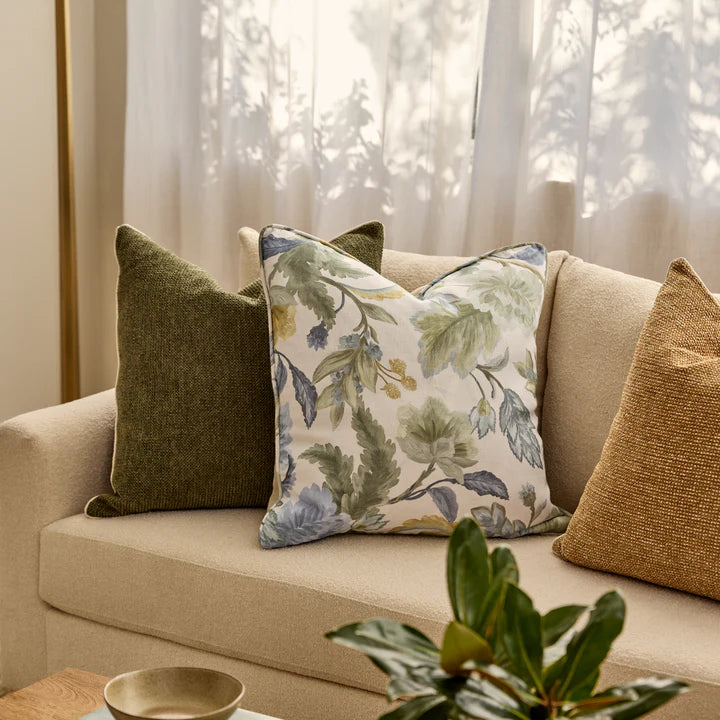 Casey Dark Green Textured Cushion 55cm Lifestyle image