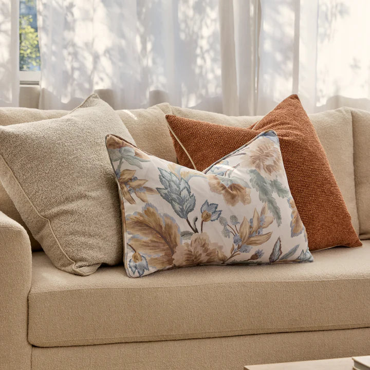 Casey Light Neutral Textured Cushion 55cm Lifestyle