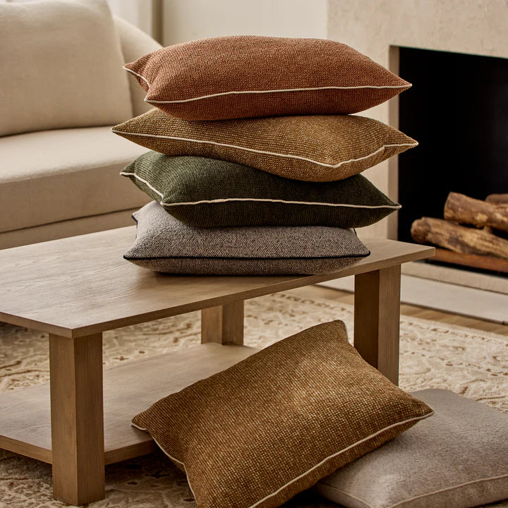 Casey Mustard Melange Cushion 40x60cm lifestyle