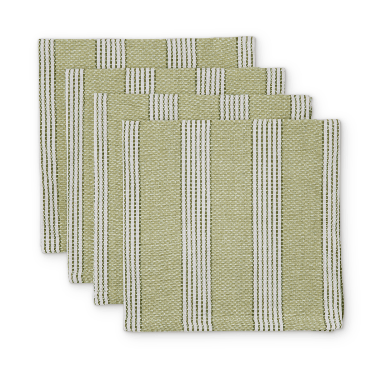 Catina Green Stripe Napkins | Set/4