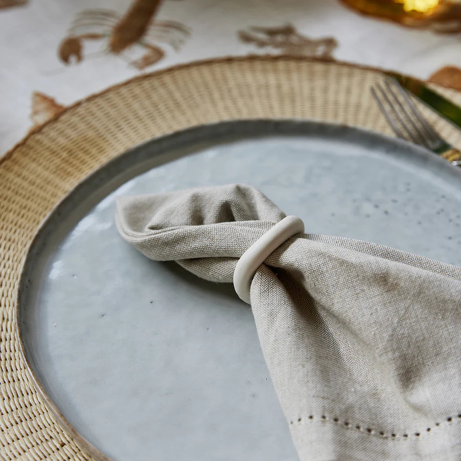 Ceramic White Napkin Rings 