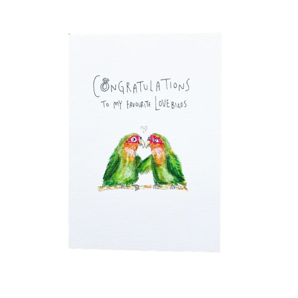 'Congratulations To My Favourite Lovebirds' Card