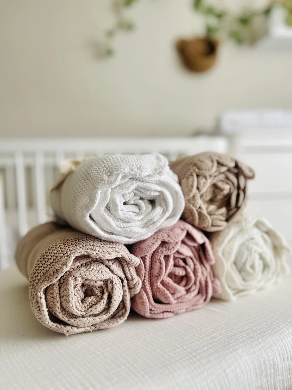 Shell Baby Blanket White