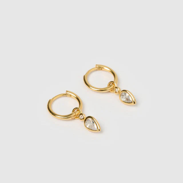 Daisy Gold Earrings | Stone