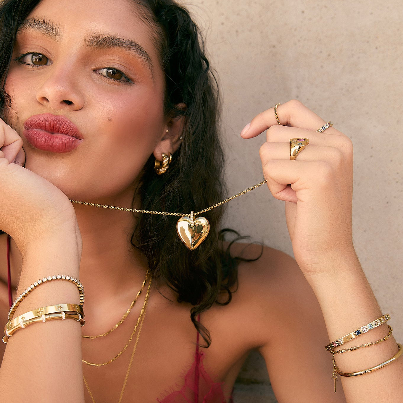 Daliah Heart Necklace  | Gold