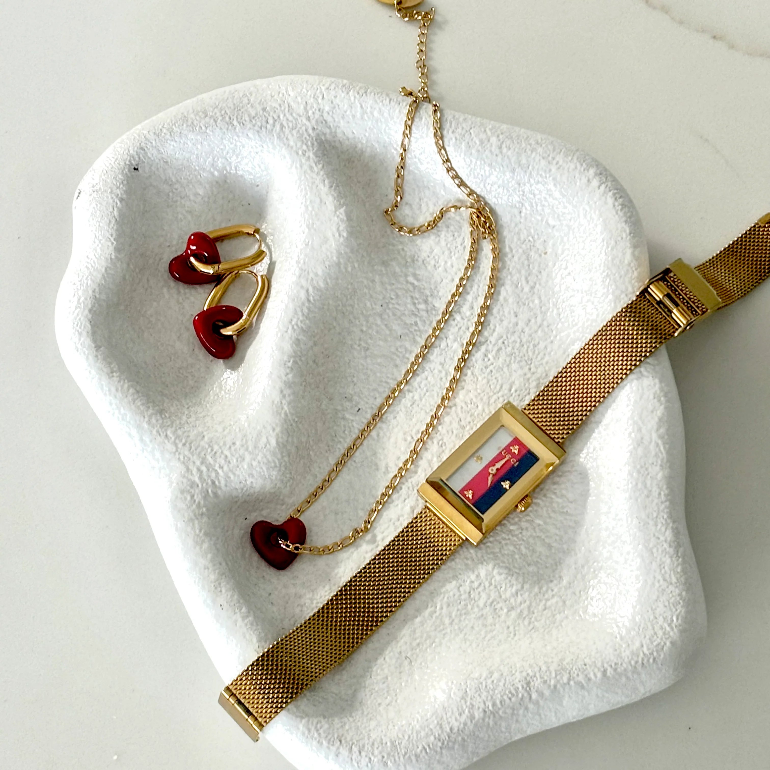 Sophia Ruby Heart Earrings