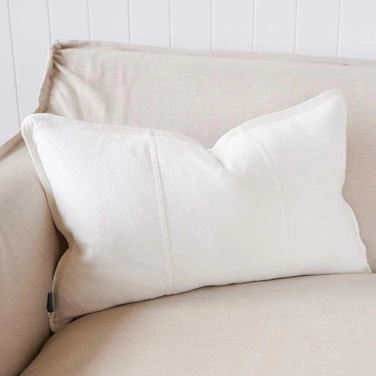 Luca Off White Linen Lumbar Cushion