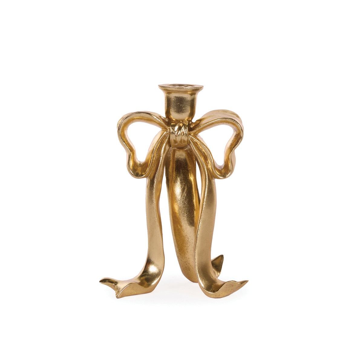 Gilded Bow Candle Holder | 23 cm