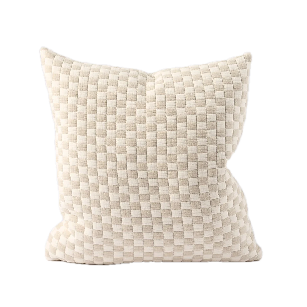 Gambit Cushion | White + Natural