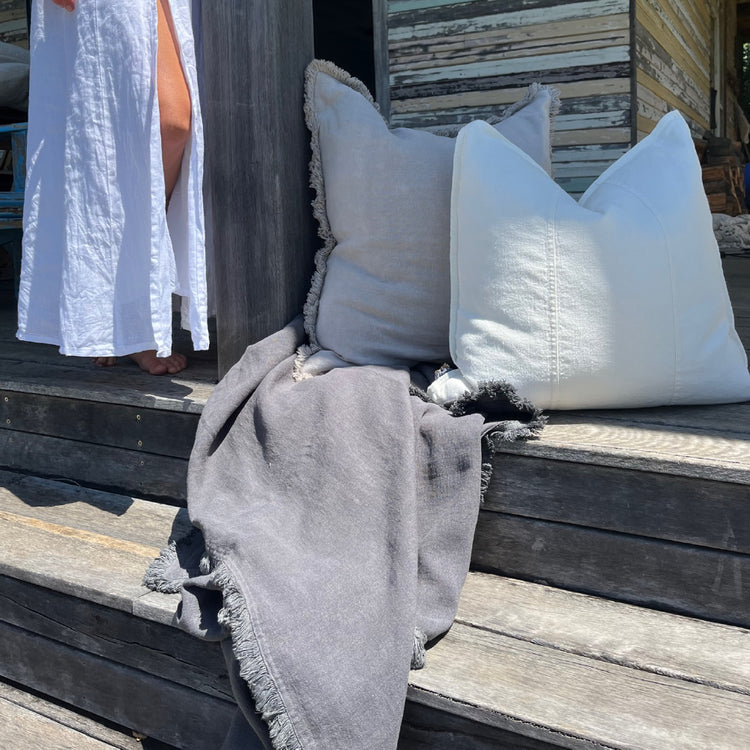 Luca Off White Linen Cushion