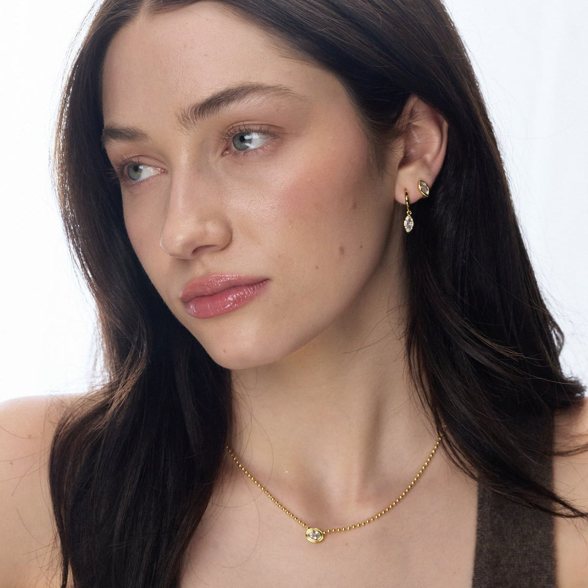 Eden Crystal Hoop | Gold