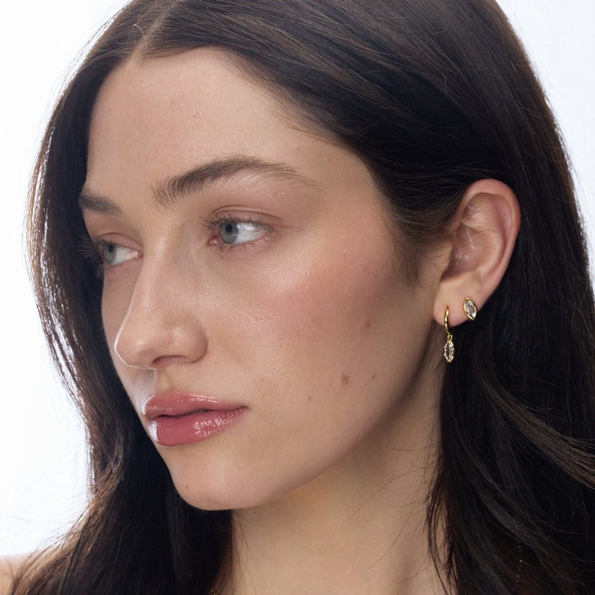 Eden Crystal Hoop | Silver