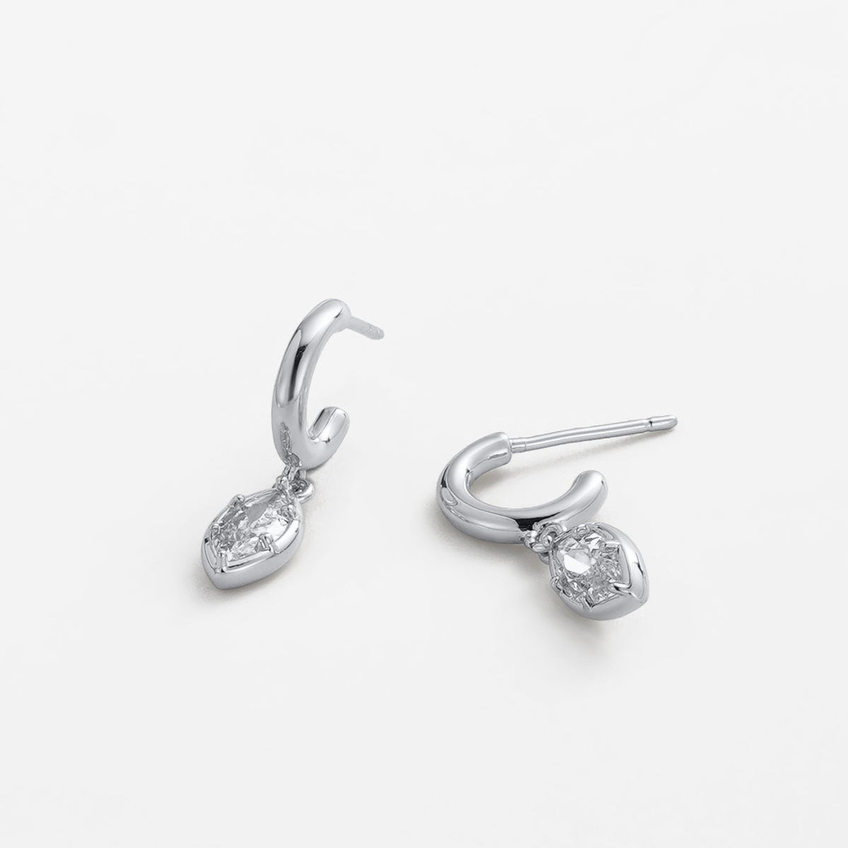 Eden Crystal Hoop | Silver