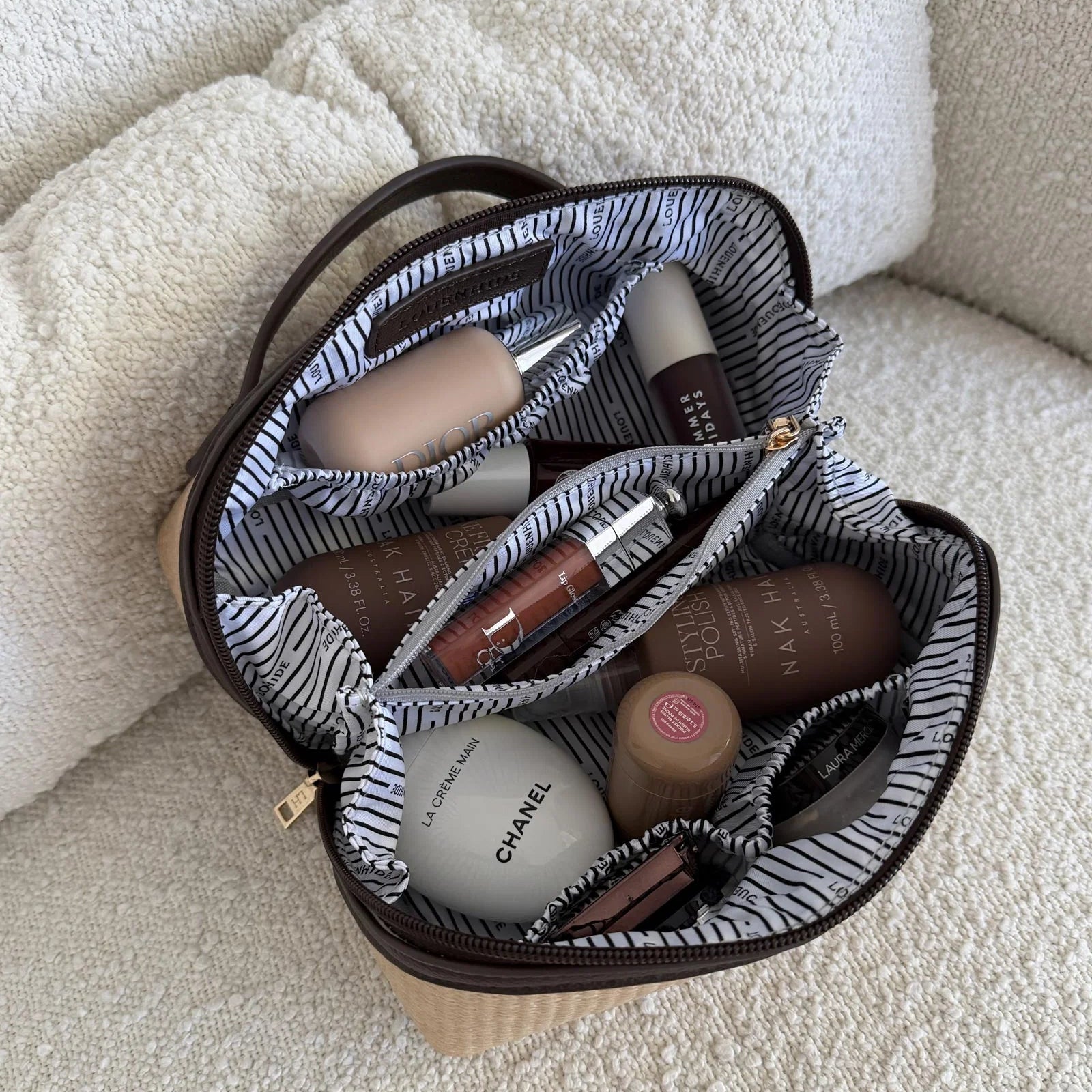 Ellis Makeup Bag | Natural Chocolate