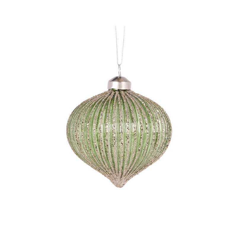 Sage Simple Ribbed Onion Bauble