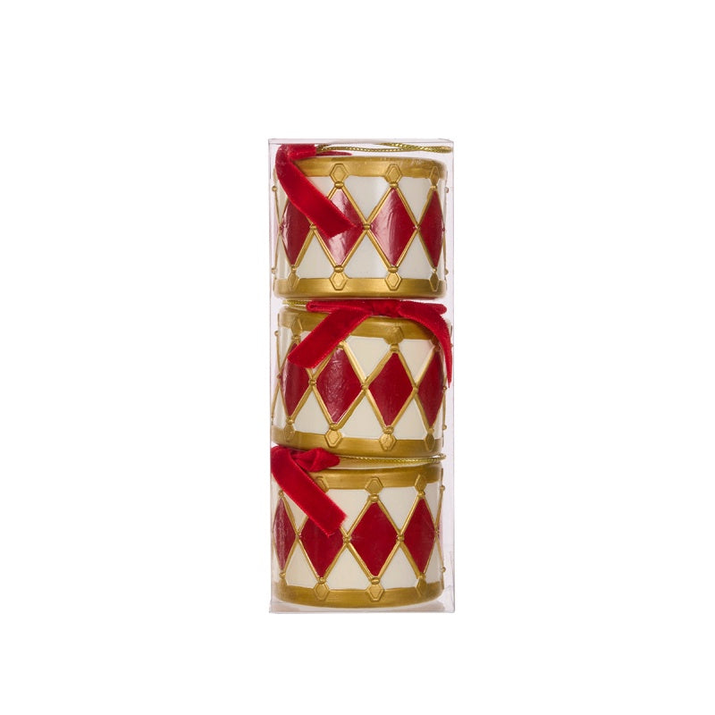 Red &amp; White Hanging Drums | Set/3