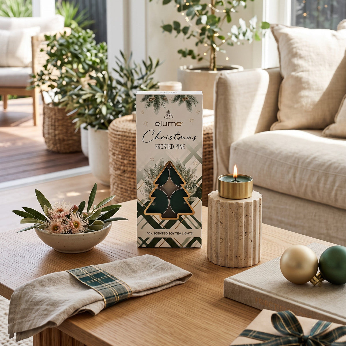 Frosted Pine Christmas Tealights