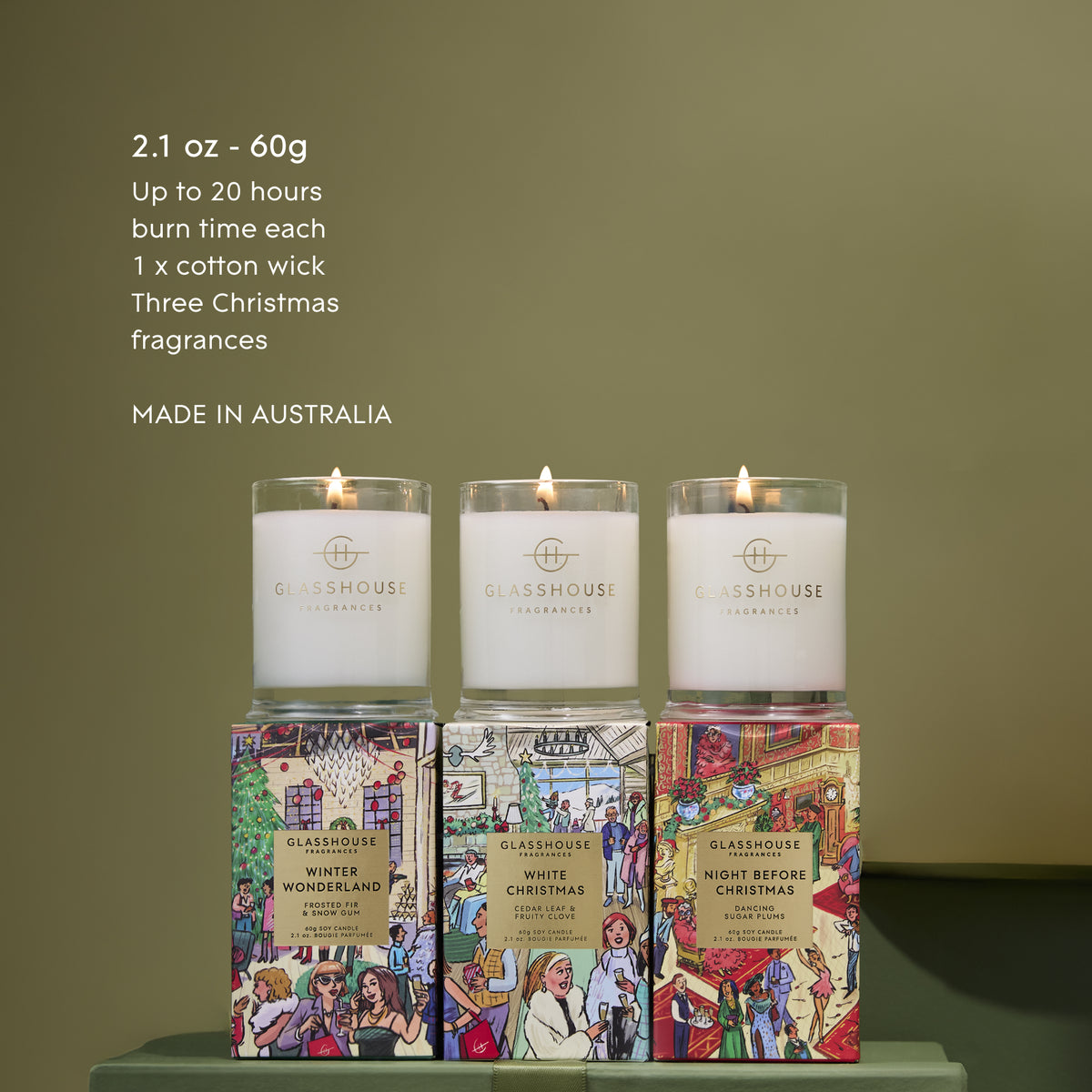 Christmas Trio 3 x 60g Soy Candles