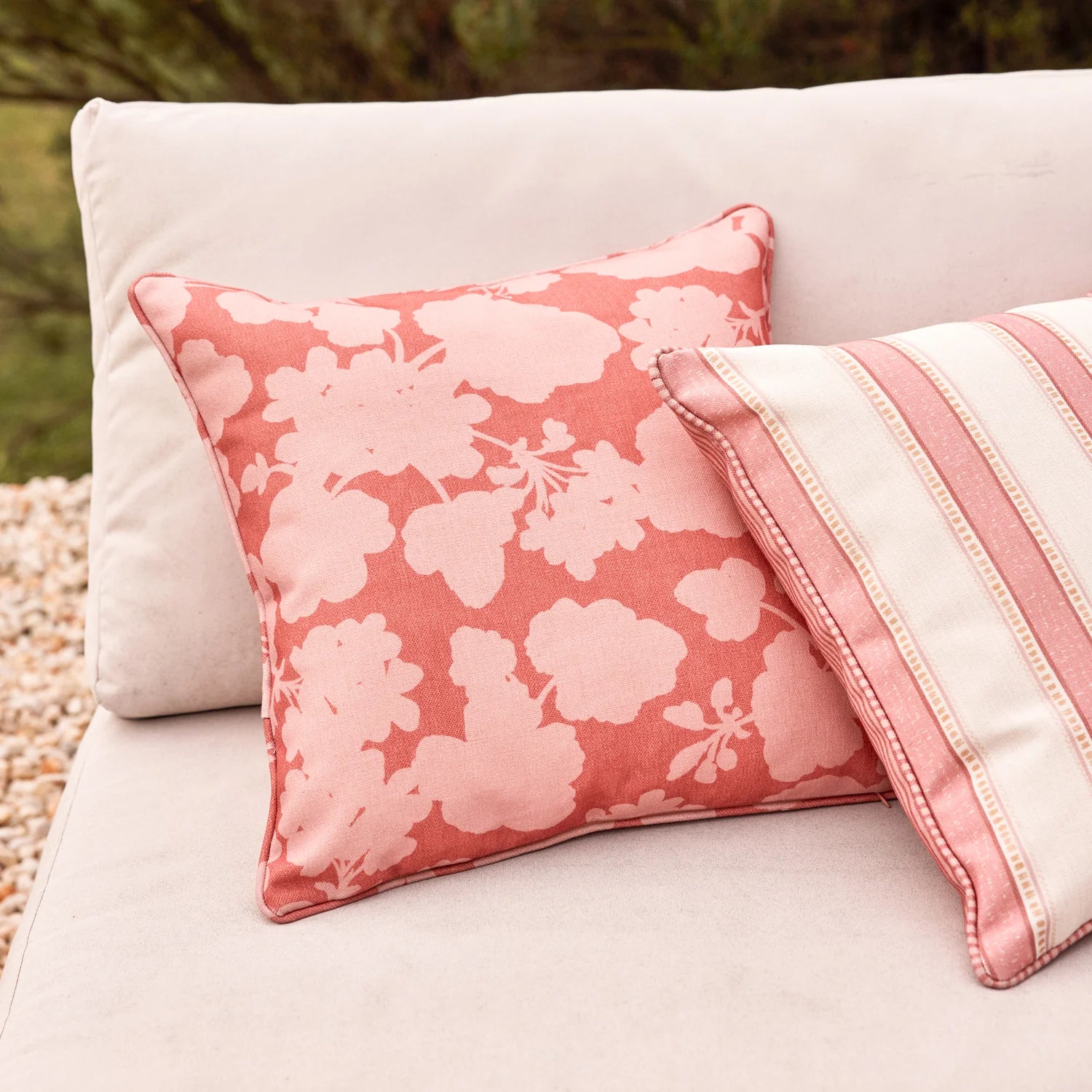 Geranium Pink Reversible Outdoor Cushion