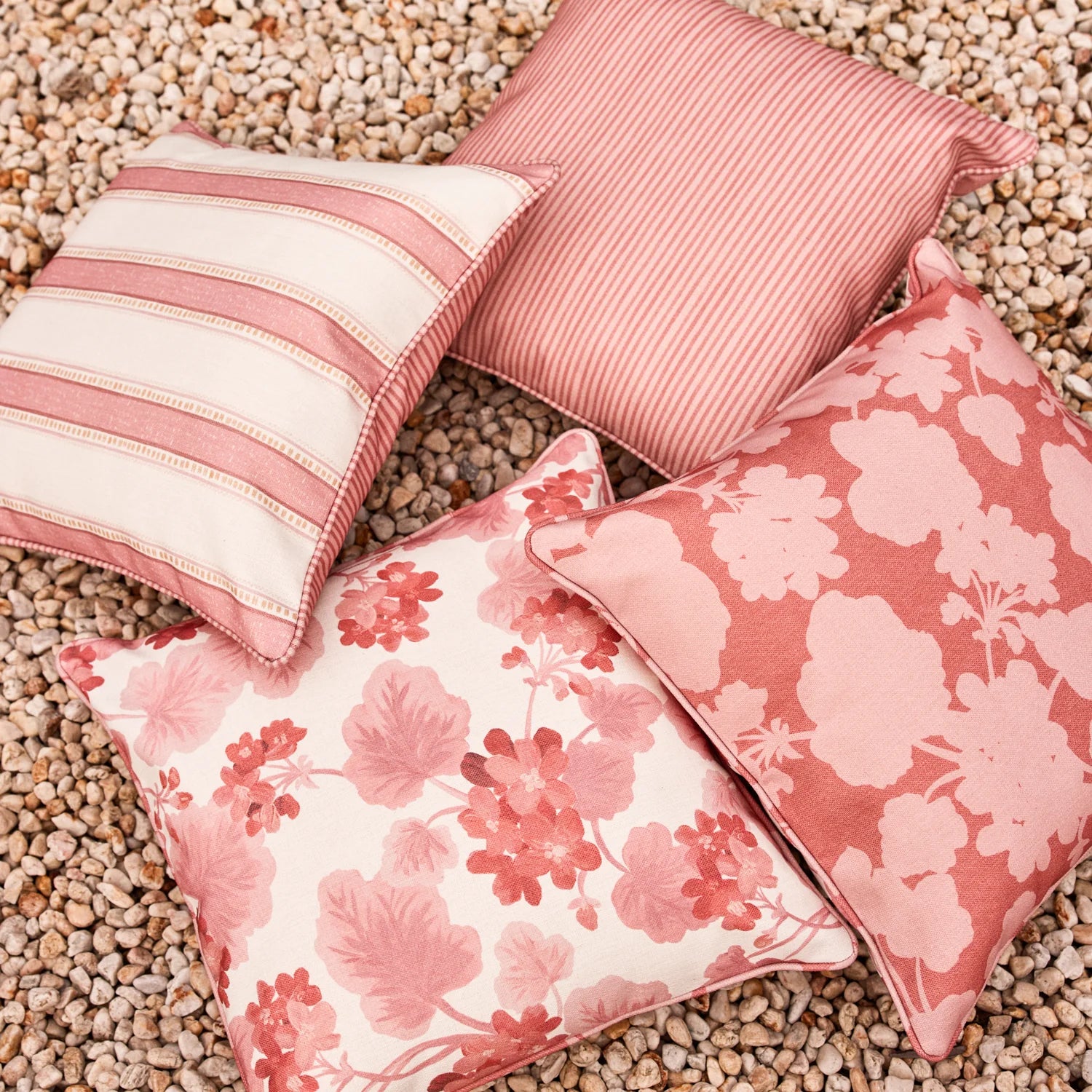 Geranium Pink Reversible Outdoor Cushion