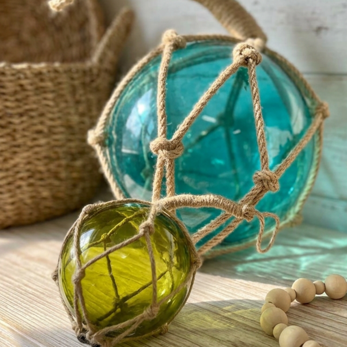 Glass Rope Ball  Azure Large