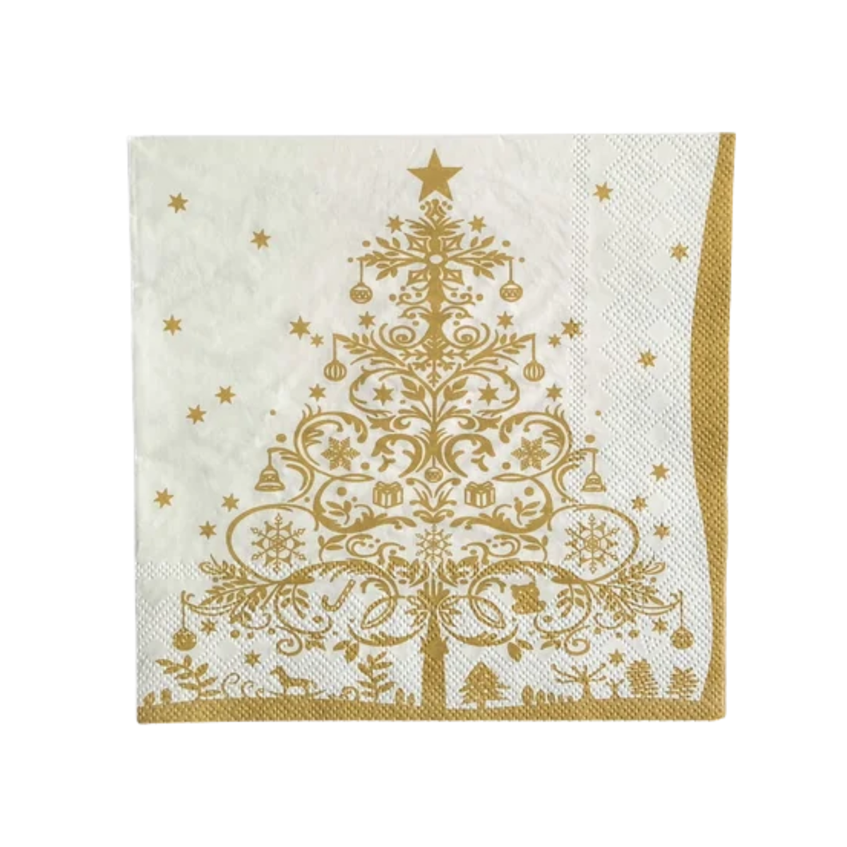 Gold Christmas Tree 20pk 3 Ply Napkin