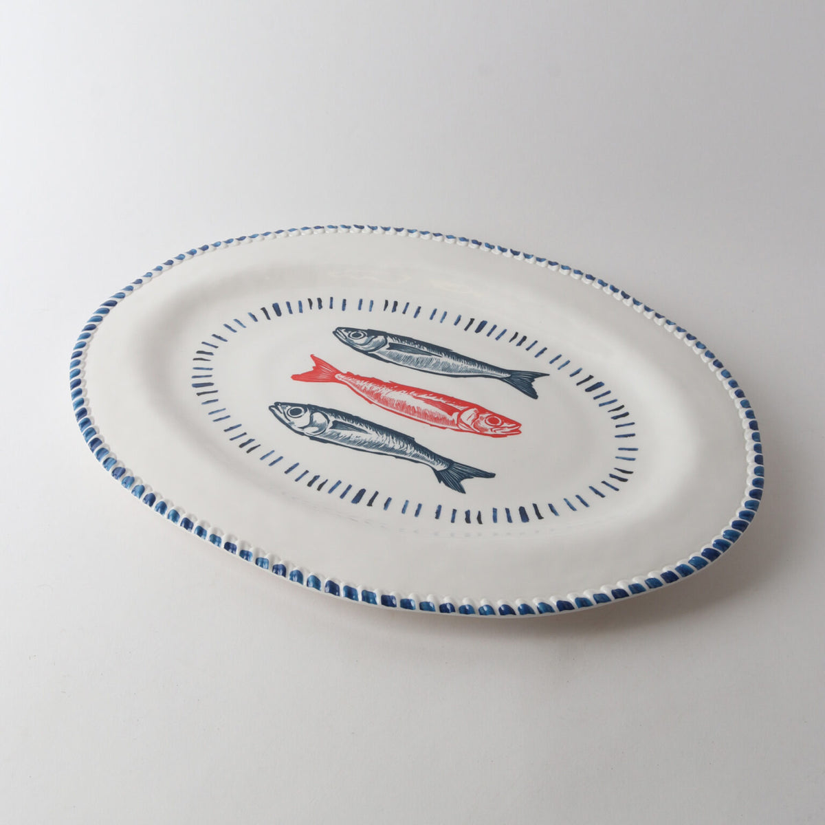 Melamine Nautical Sardine Oval Platter