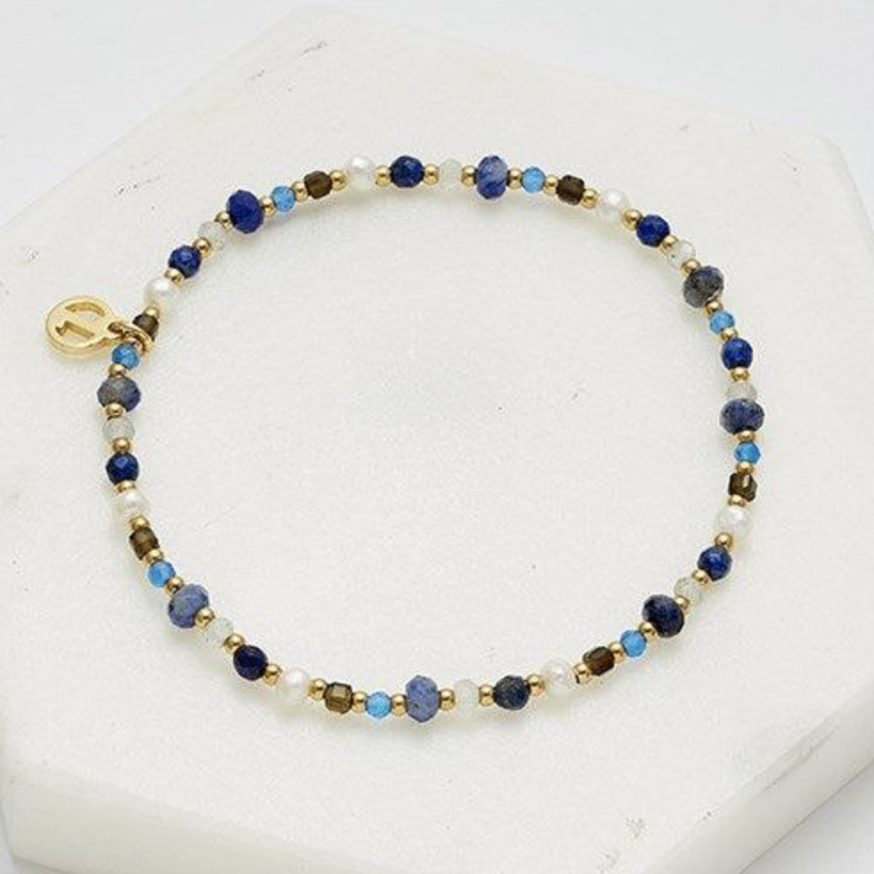Harlow Gold Bracelet | Navy