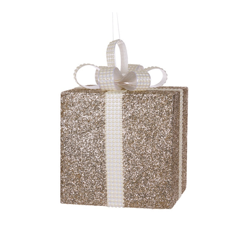 Champagne &amp; White Glittered Gift Box