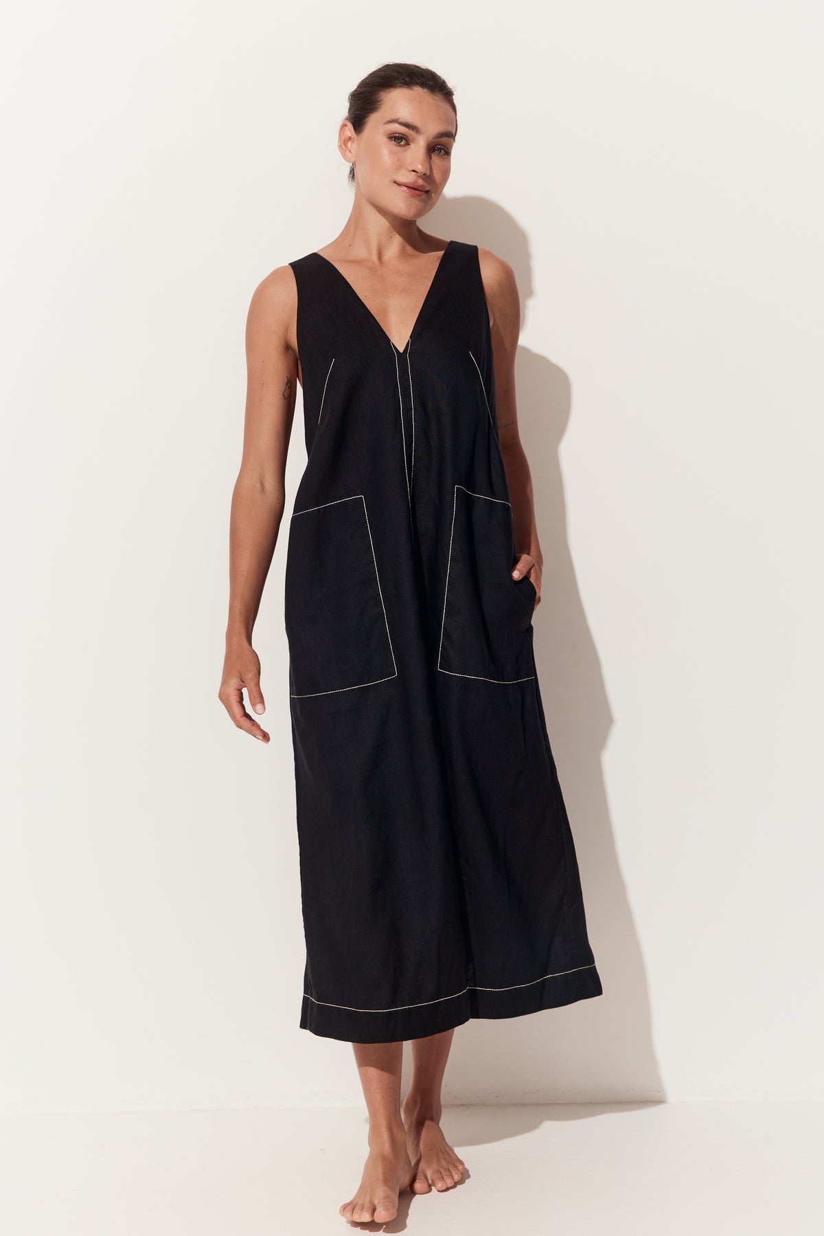 Iris Linen Dress | Black