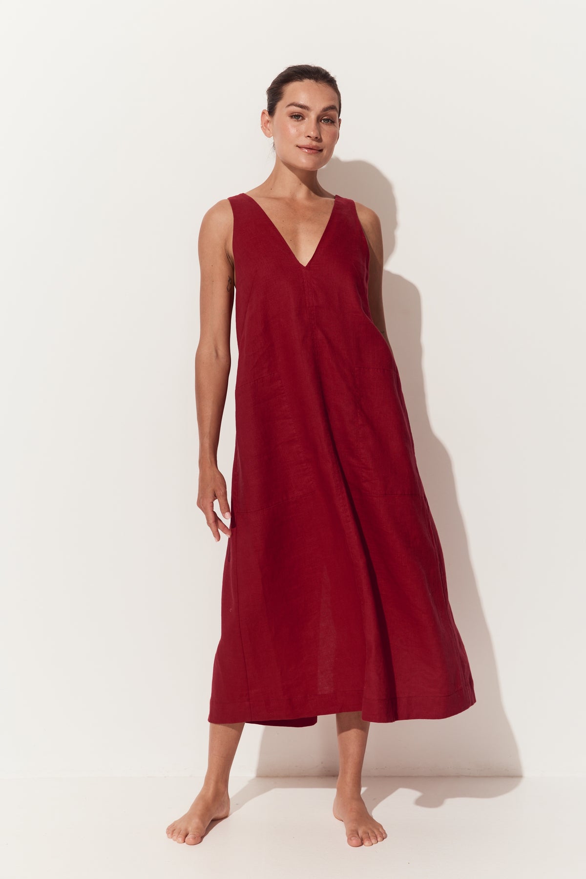 Iris Linen Dress | Cherry