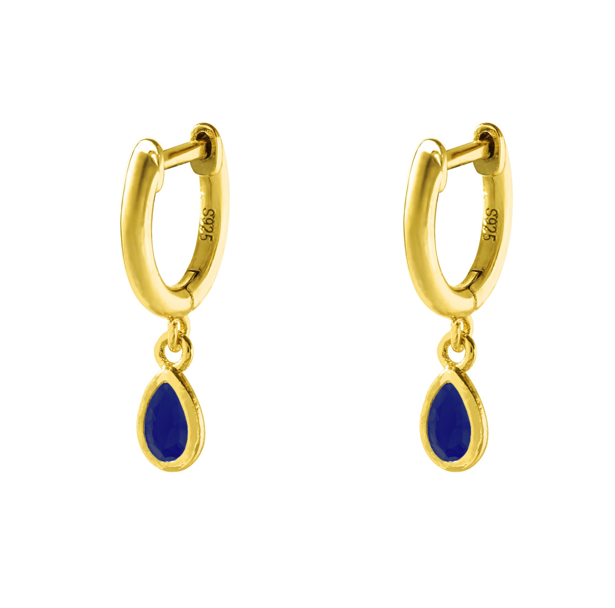 Blue Huggy Earring | Gold