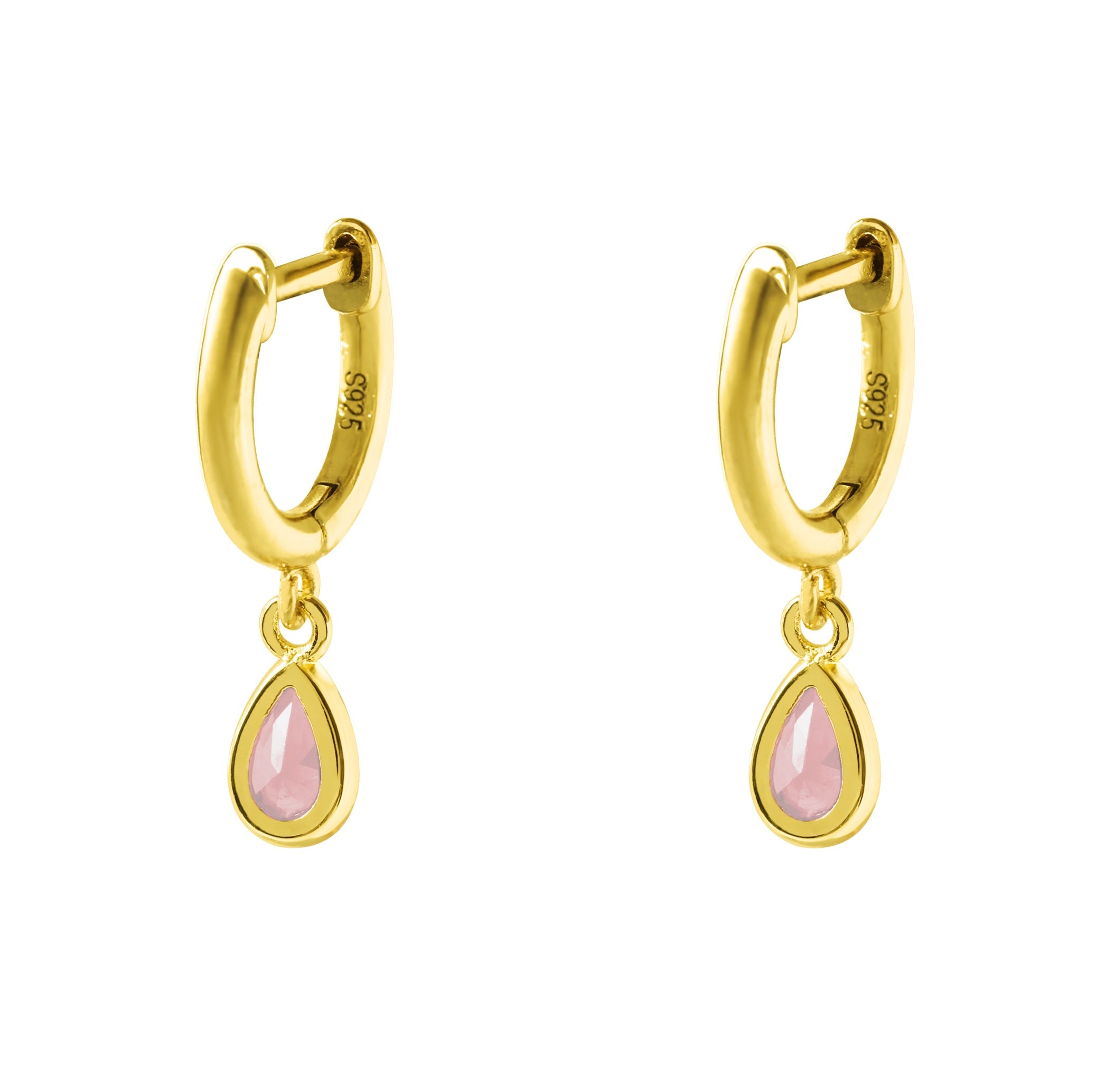 Pink Huggy Earring | Gold