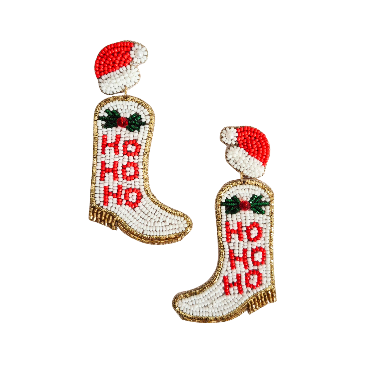 Jolly Boot Christmas Earrings