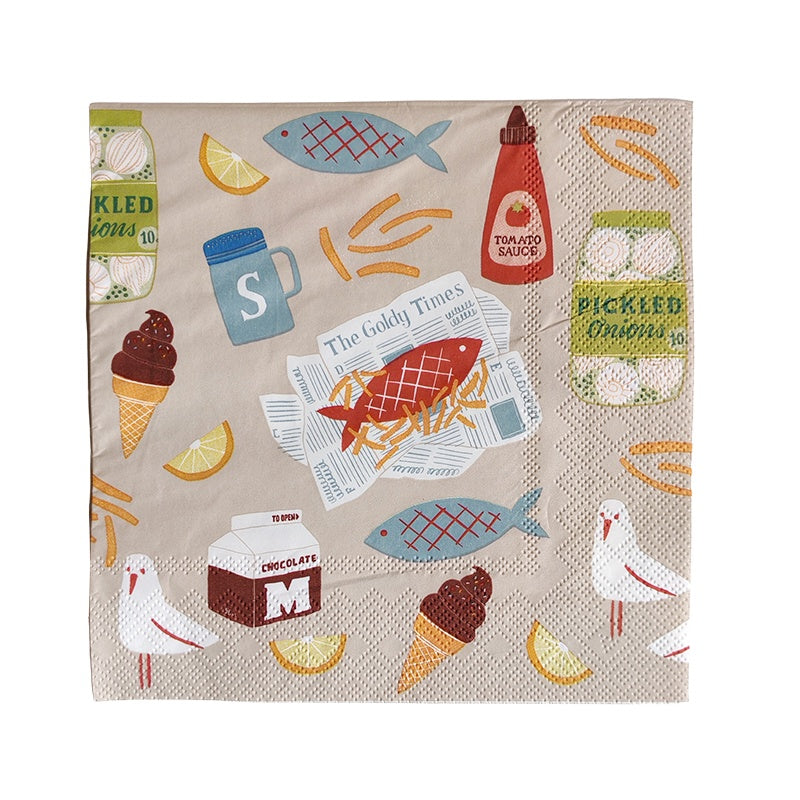 Fish &amp; Chips Napkin | 20 Pack