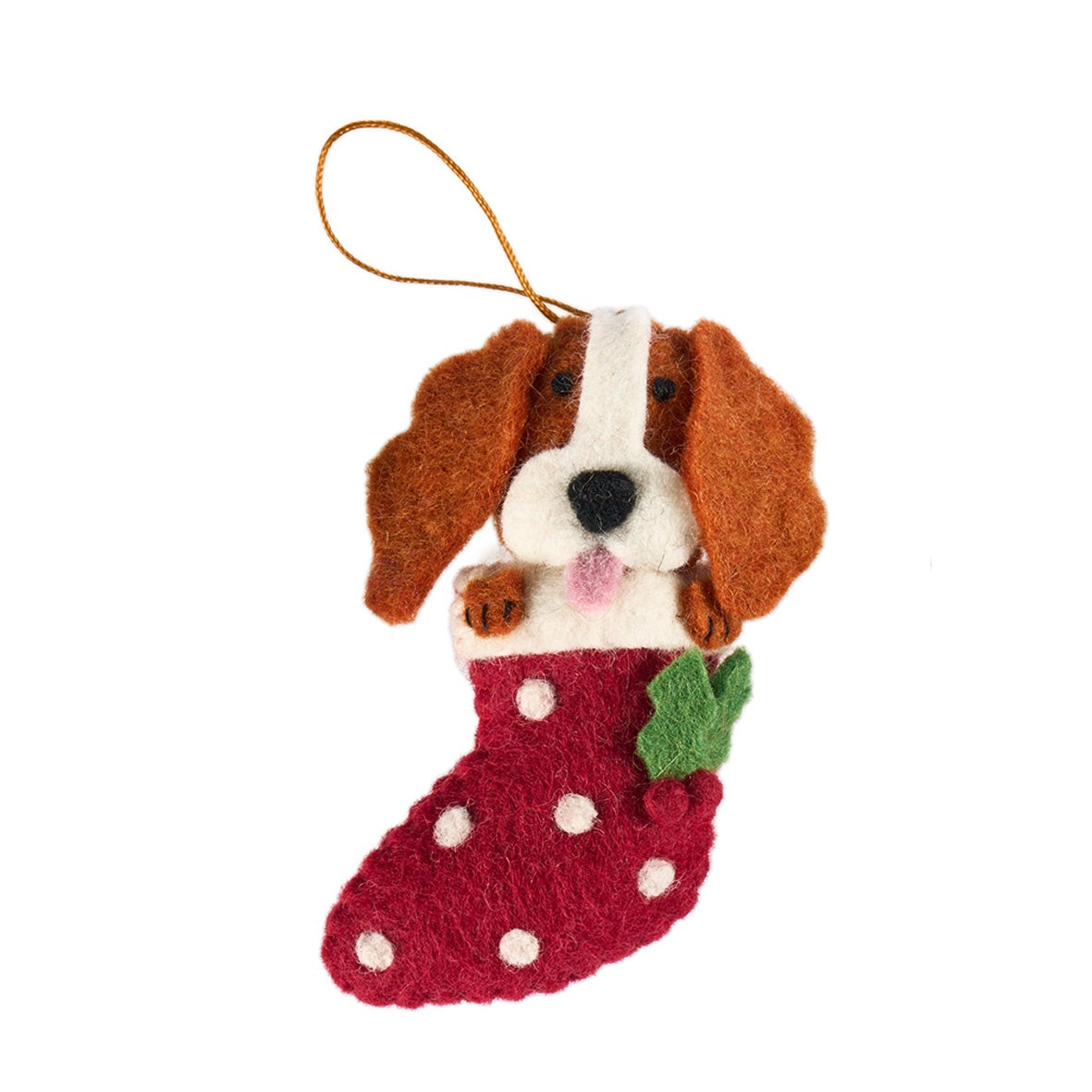 King Charles Cavalier in Stocking Christmas Ornament