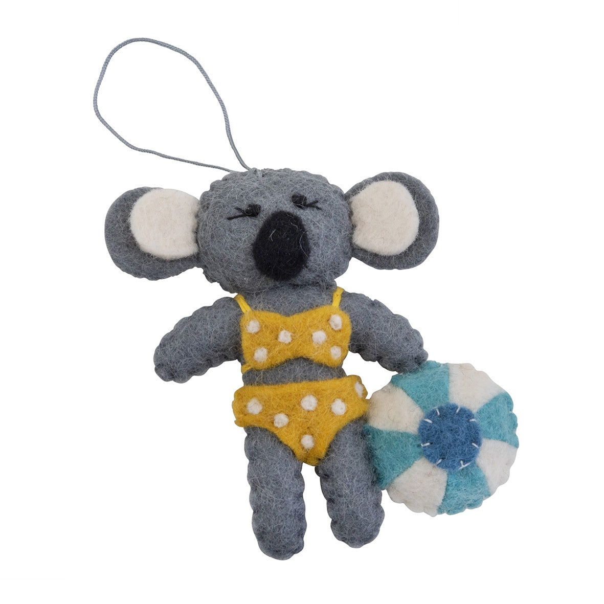 Koala in Yellow Bikini w/Beach Ball Christmas Ornament