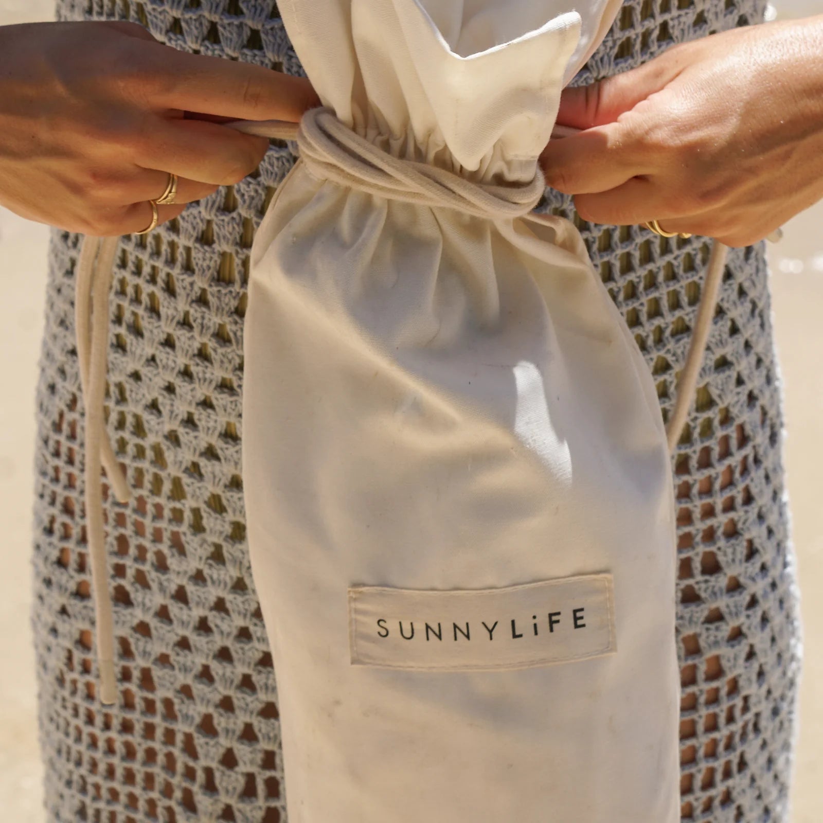 Luxe Beach Umbrella Cream 2
