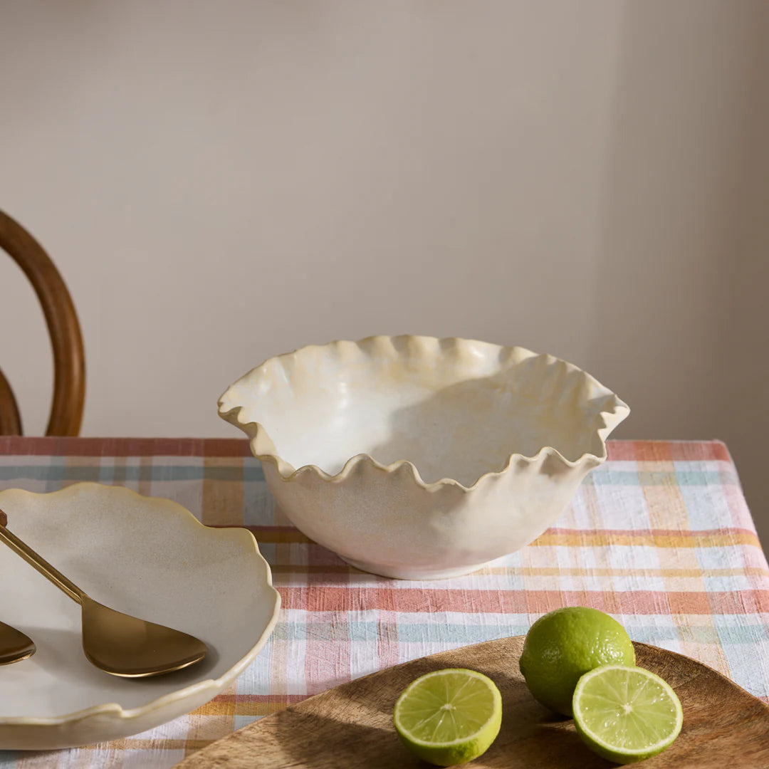 Madras Link Lagoon Ivory Glazed Dish 1