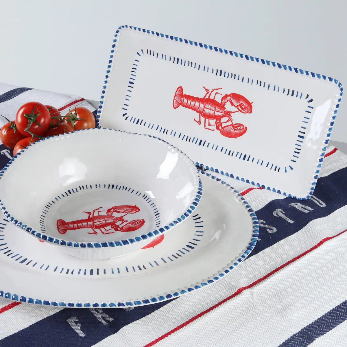 Melamine Nautical Lobster Rectangle Platter